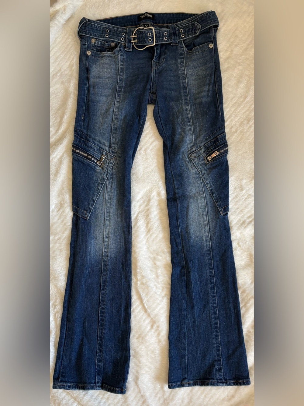 True Religion Women's Becca Cargo Bootcut Jeans 26